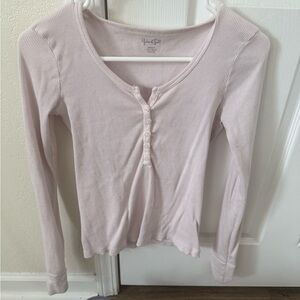 Brandy Melville Cream Ribbed Top
